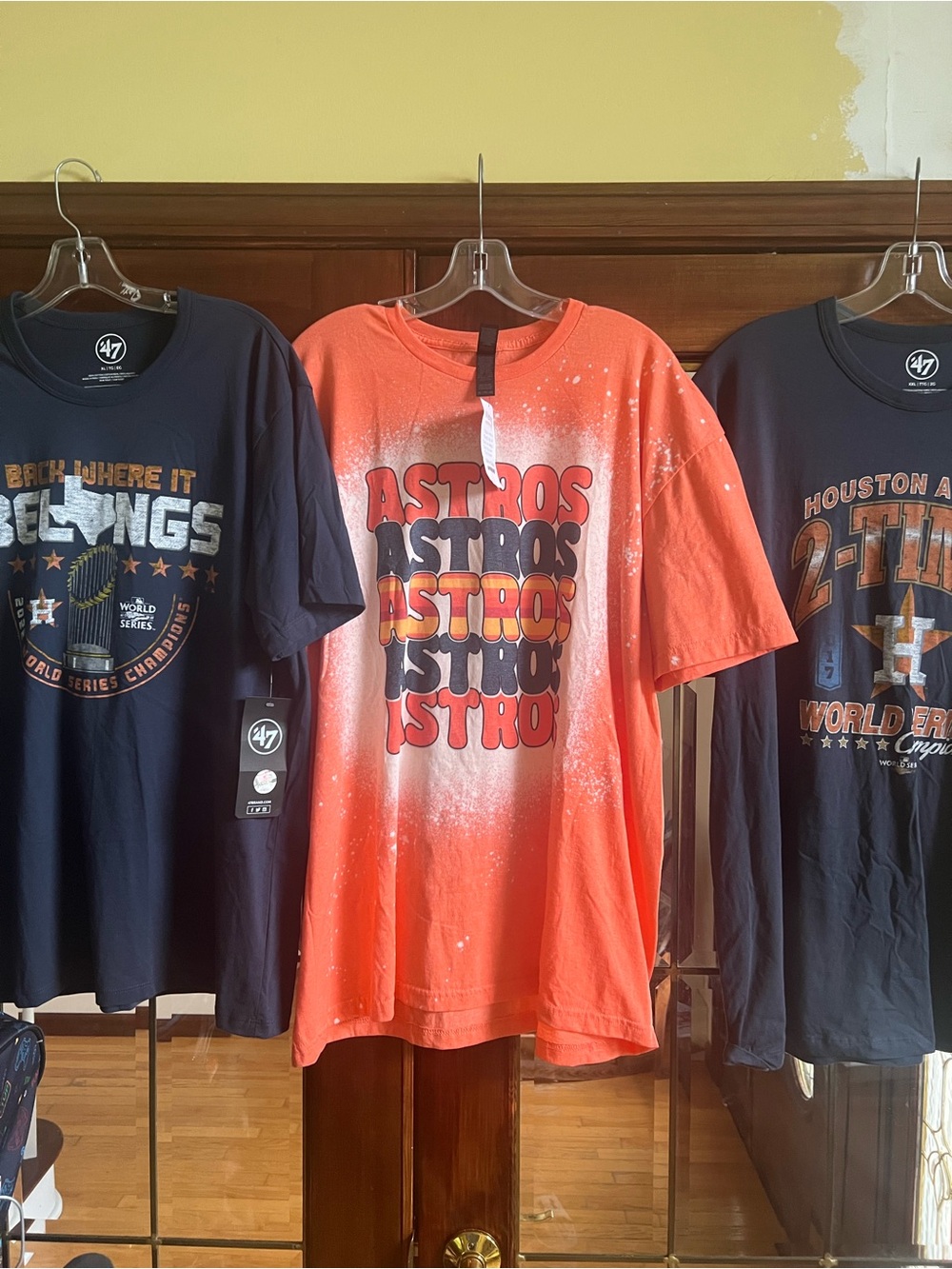 3-Pack of Houston Astros World Series Graphic Short Sleeve Tee Shirts-Brand New
